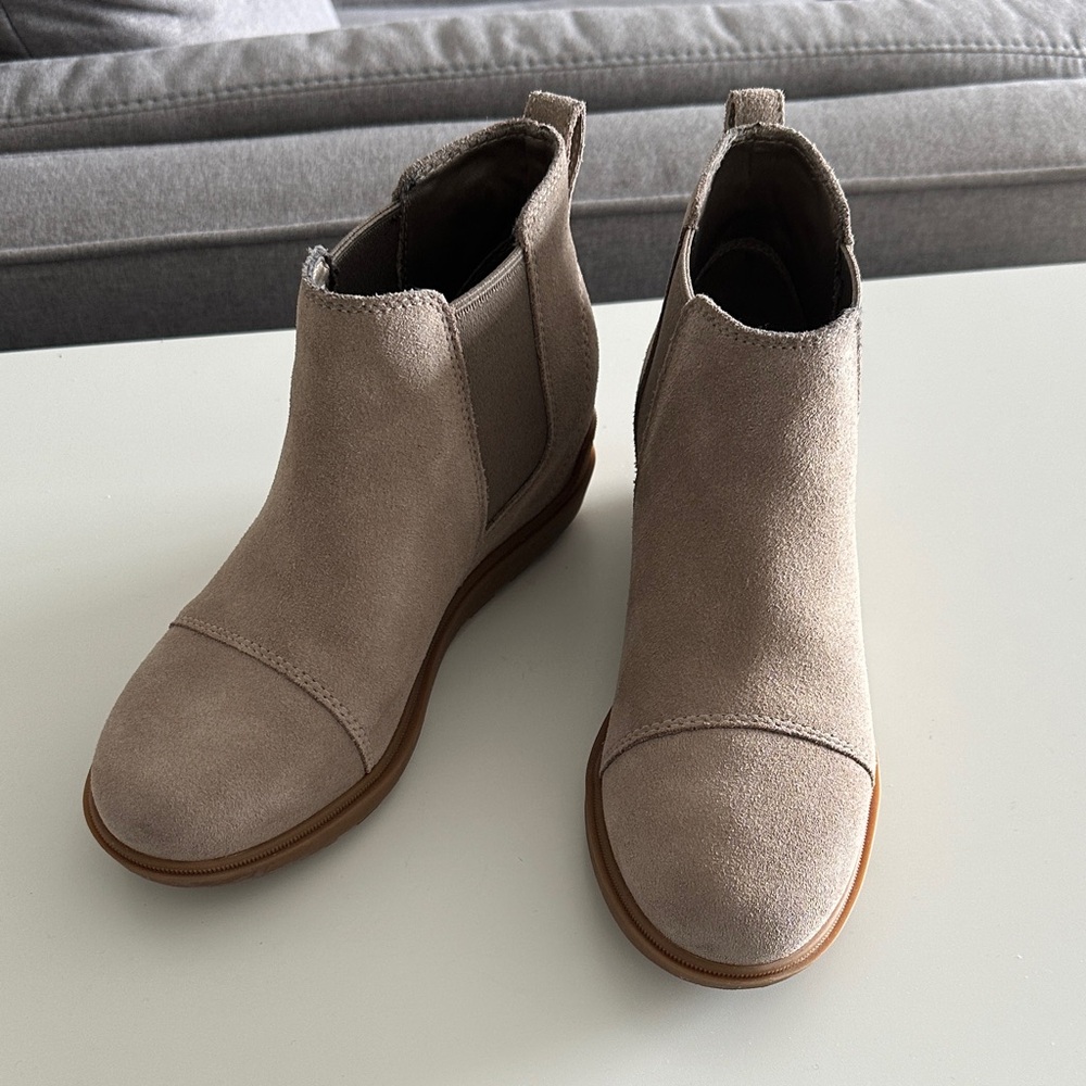 SOREL Evie Women's Suede Ankle Boots - Tan Omega Taupe